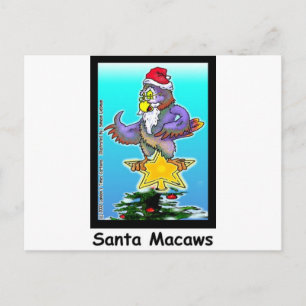 Santa Macaws Roliga julpresenter & T-shirts Helg Vykort