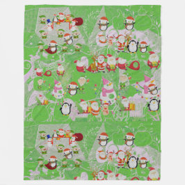 Santa Magical Green New Year Fleecefilt