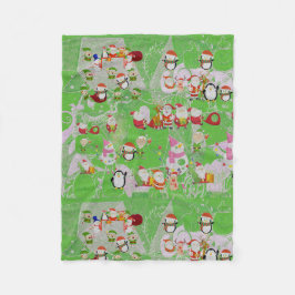 Santa Magical Green New Year Fleecefilt