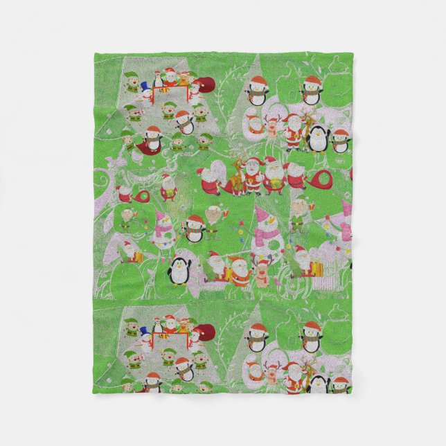 Santa Magical Green New Year  Fleecefilt (Framsidan)