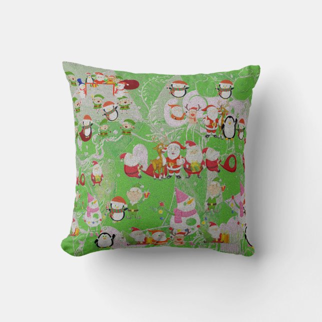 Santa Magical Green New Year Kudde (Framsida)