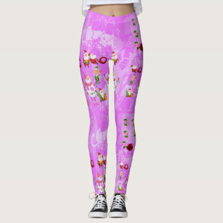 Santa Magical Pink New Year  Leggings