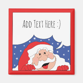 Santa Magnet Square Santa Says