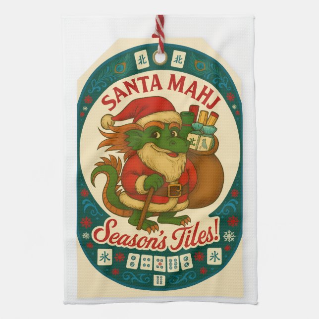 Santa Mahj kökshandduk (Vertikal)