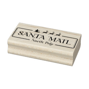 Santa Mail North Pole Rubber Frimärke Stämpel