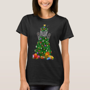Santa Maine Coon Cat Julgran Light Julafton T Shirt