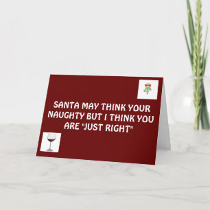 SANTA MAJ TÄNKA U R NAUGHTY-I TÄNKA U R JUST HÖGER HELGKORT