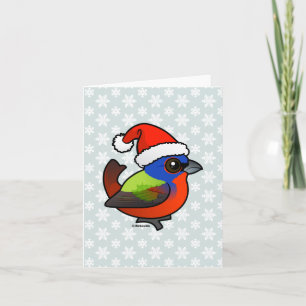 Santa målade Bunting Helgkort
