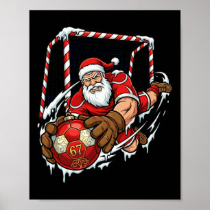 Santa Målvakt 67 Fotboll Ll Jul Roligt Sport Poster