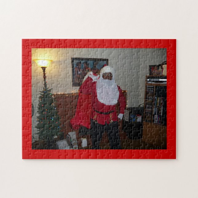 Santa mammor på ny kanfas röd CC0000 Pussel (Horisontell)