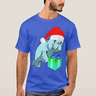 Santa Manatee Costume Funny Dugongidae Julafton Kr T Shirt