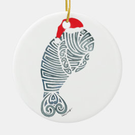 Santa Manatee Julgransprydnad Keramik