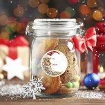Santa Måne jul Helgdag Gift Ge Runt Klistermärke<br><div class="desc">En måne-formad jultomtdesign för din julklapp helgdag och paket. Dessa klistermärken fungerar bra på bakade varor,  inslagna gåvor,  helgdag,  party favors m.m. Redo att fylla i med ditt personliga namn eller meddelanden.</div>