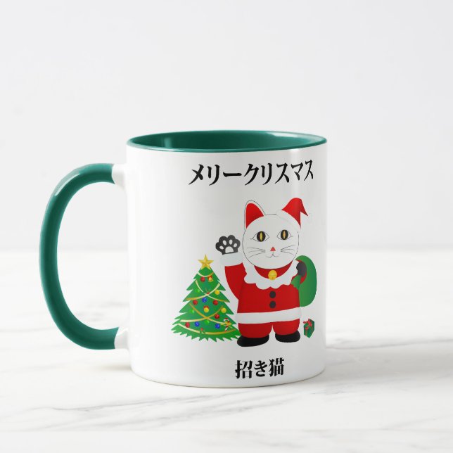 Santa Maneki Neko Mugg (Vänster)