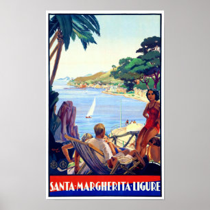 Santa Margherita Ligure Vintage affisch återställd