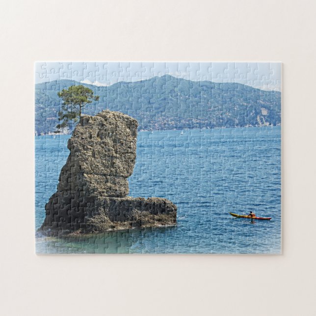 Santa Marhetrita Ligure, Italien - Kayaker Puzzle Pussel (Horisontell)