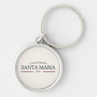 Santa Maria California Heritage - Classic Cream Rund Silverfärgad Nyckelring