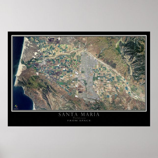 Santa Maria California Satellite Poster Karta (Framsidan)