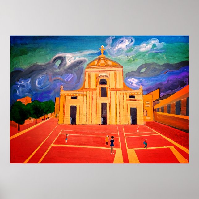 Santa Maria Degli Angeli Italien Acrylic Poster (Framsidan)