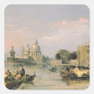 Santa Maria della Salute, Venedig, 1800-talet Fyrkantigt Klistermärke