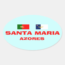 Santa Maria* Euro-Stil Azorernas Oval Ovalt Klistermärke