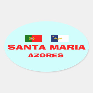 Santa Maria* Euro-Stil Azorernas Oval Ovalt Klistermärke