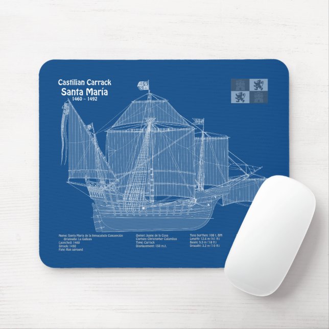 Santa Maria - Frakt Blueprint Plans ABD Musmatta (Med mus)