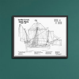 Santa Maria - Frakt Blueprint Plans BD Fototryck