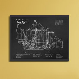 Santa Maria - Frakt Blueprint Plans PBD Fototryck