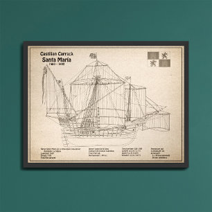 Santa Maria - Frakt Blueprint Plans SD Fototryck