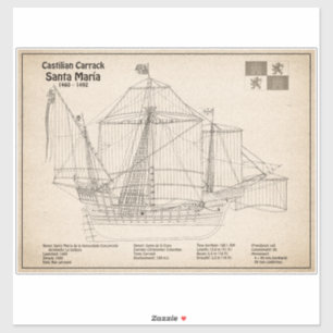 Santa Maria - Frakt Blueprint Plans SD Klistermärken