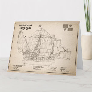 Santa Maria - Frakt Blueprint Plans SD Tack Kort