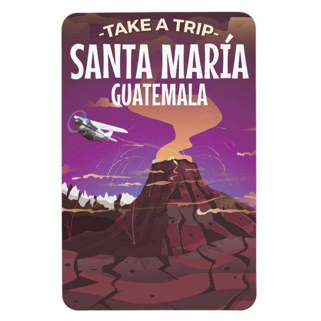 Santa María Guatemala vintage resor poster. Magnet (Vertikal)