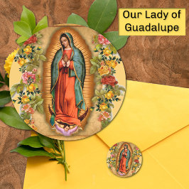 Santa Maria, Virgen de Guadalupe Mor Mary Ro Runt Klistermärke