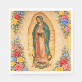 Santa Maria, Virgen de Guadalupe Mother Mary Roses Pappersservett