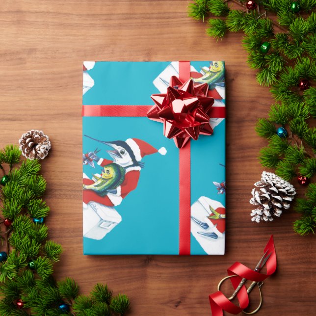 Santa Marlin i turkos Presentpapper (Julgåva)