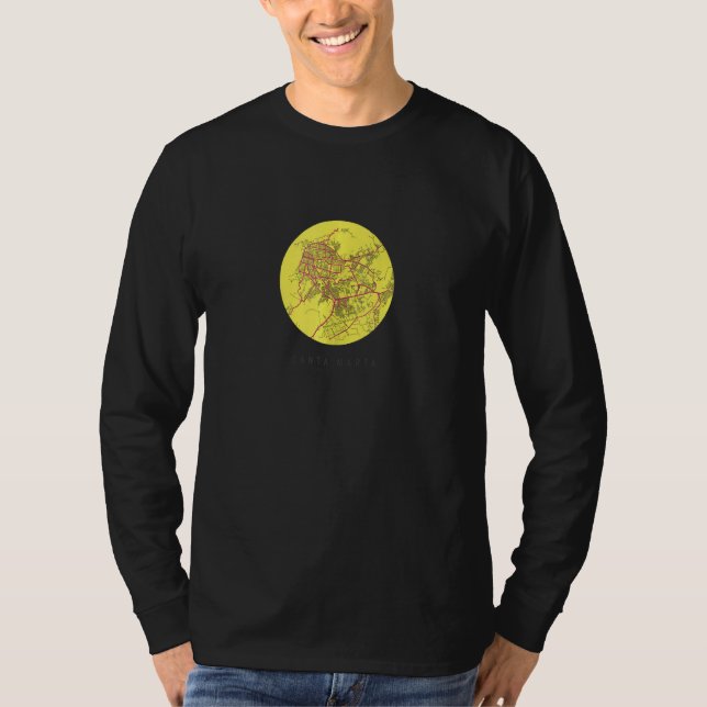 Santa Marta Colombia Circular Street Urban City Mo T Shirt (Framsida)