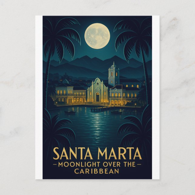 SANTA MARTA — MÅN LJUS ÖVER KARIBIEN VYKORT (Framsida)