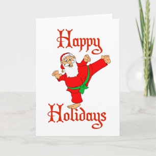 Santa Martial Artist Karate-Helgdagar Helgkort