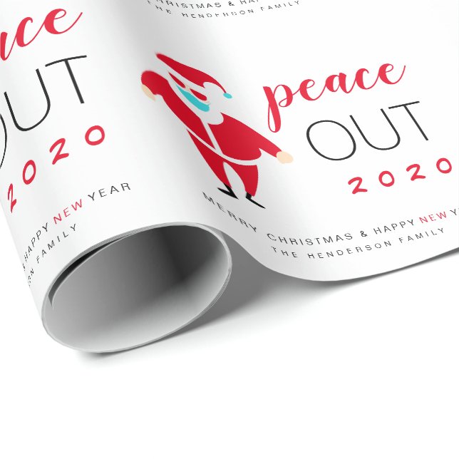 Santa Mask Peace Out 2020 - Finn jul Presentpapper (Rullad Hörn)