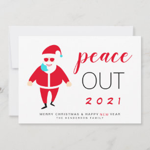 Santa Mask Peace Out 2021 - Finn jul Julkort