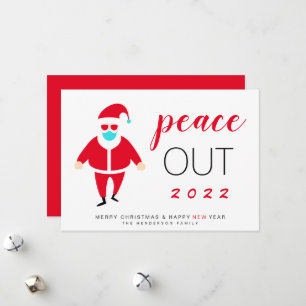 Santa Mask Peace Out 2021 - Finn jul Julkort