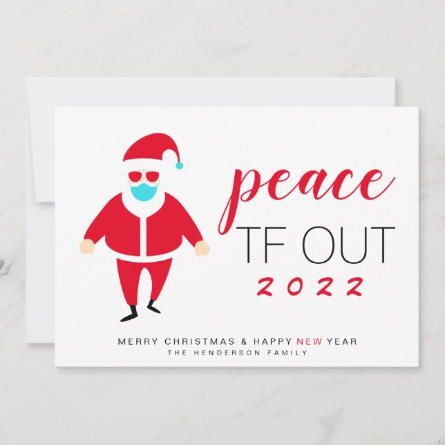 Santa Mask Peace TF 2022 - en fin jul Julkort (Framsida)