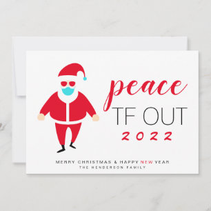 Santa Mask Peace TF 2022 - en fin jul Julkort