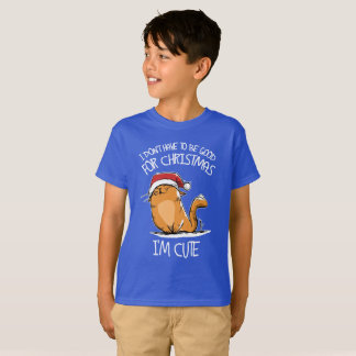 Santa måste jag förmiddagen en gullig katt så jag tee shirt