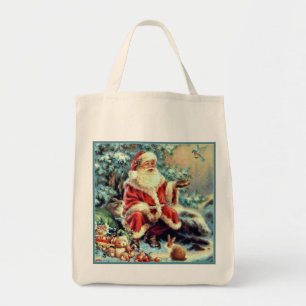 Santa matar julduva Canvas julhandväskan Tygkasse