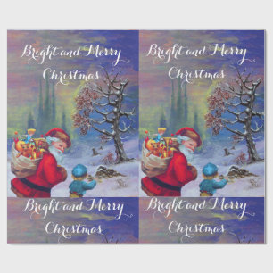 SANTA MED BARN I WINTER SNÖ PRESENTPAPPER