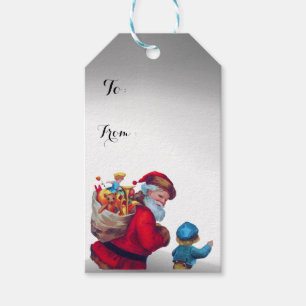 SANTA MED BARNET I VINTERSNÖN PRESENTETIKETT