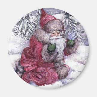 SANTA MED BLUEBIRD MAGNET