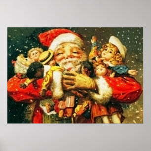 Santa med dockor poster